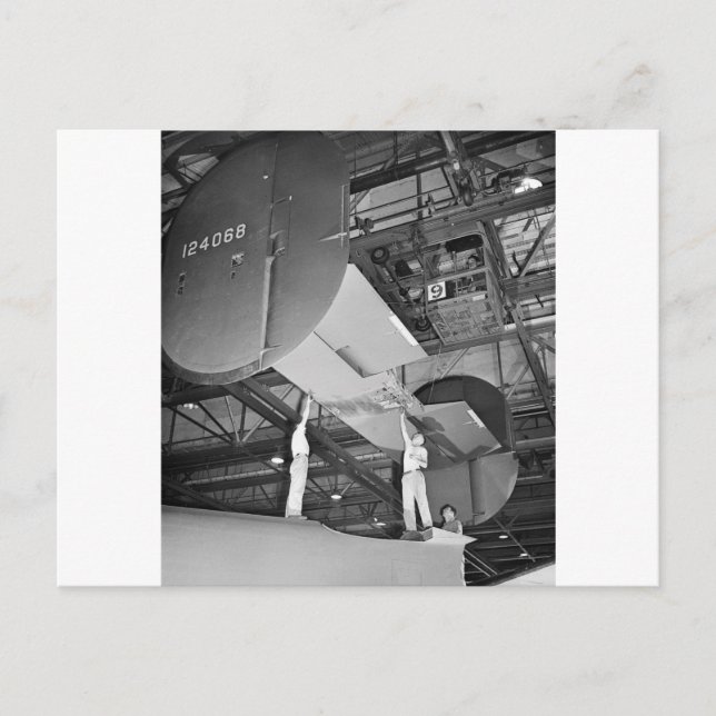 WW2 Airplane Factory, 1940s Postcard (Front)