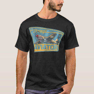 Ww2 Aviator Airplane Aircraft Pilot P40 Warhawk T-Shirt
