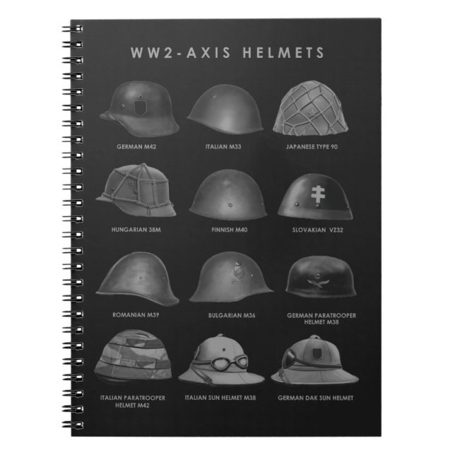WW2 - Axis Helmets  Notebook (Front)