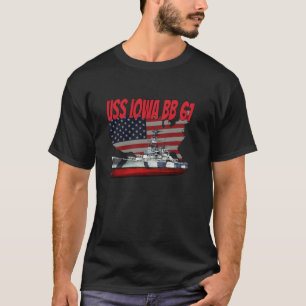 WW2 Battleship USS Iowa BB 61 Cold War USA Ship Mo T-Shirt