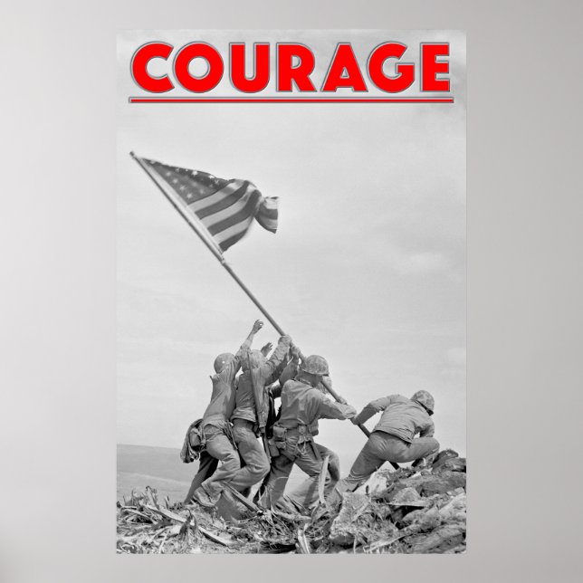 WW2 COURAGE - Battle of Iwo Jima Poster (Front)