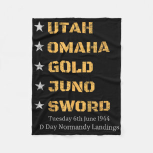 Ww2 D Day Beaches World War 2 Army Hero Normandy L Fleece Blanket