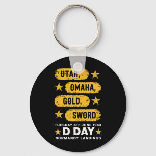 Ww2 D Day Beaches World War 2 Army Hero Normandy L Keychain