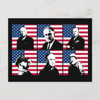 WW2 Heroes and the American Flag Postcard