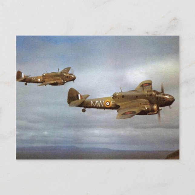 WW2 Historic Airplanes in Flight Postcard (Front)