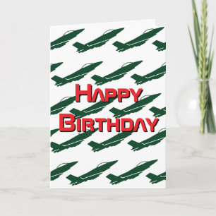 WW2 Military Airplane Flying,Aviation Birthday Card