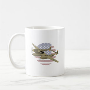 WW2 P-38 Lightning Airplane Coffee Mug