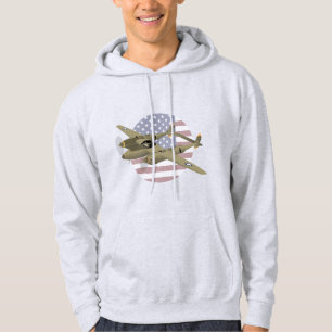 WW2 P-38 Lightning Airplane Hoodie