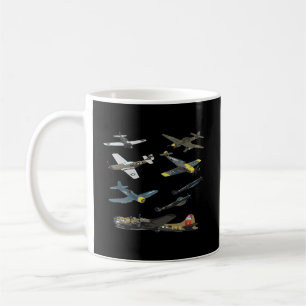 Ww2 Planes Warbirds P51 Mustang Spitfire Messersch Coffee Mug