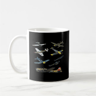 Ww2 Planes Warbirds P51 Mustang Spitfire Messersch Coffee Mug