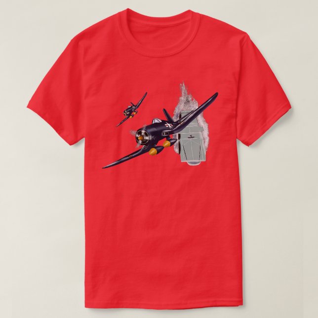 WW2 Planes Warplanes Warbirds F4U Corsair Aircraft T-Shirt (Design Front)