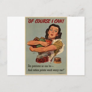 WW2 poster: of course, i can! Postcard
