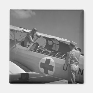 WW2 Red Cross Airplane Magnet