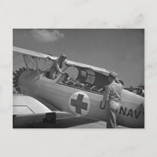 WW2 Red Cross Airplane Postcard