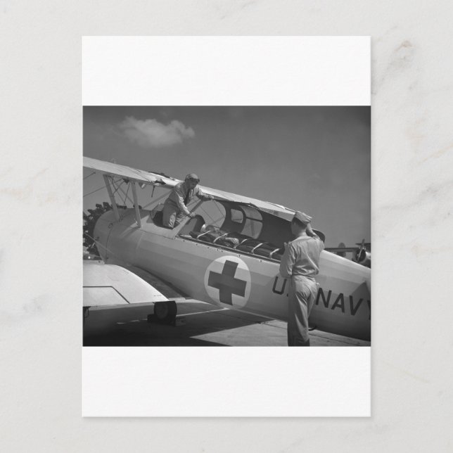 WW2 Red Cross Airplane Postcard (Front)