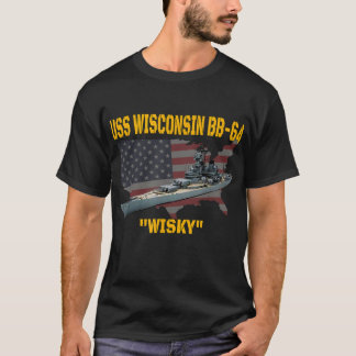 WW2 Ship & Korean War Battleship USS Wisconsin BB- T-Shirt