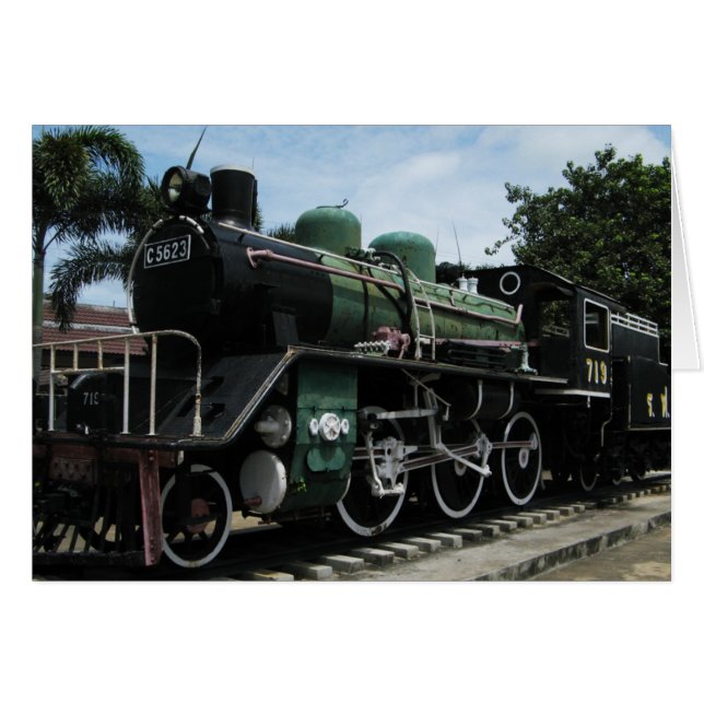WW2 Steam Train at the River Kwai Bridge Card (Front Horizontal)