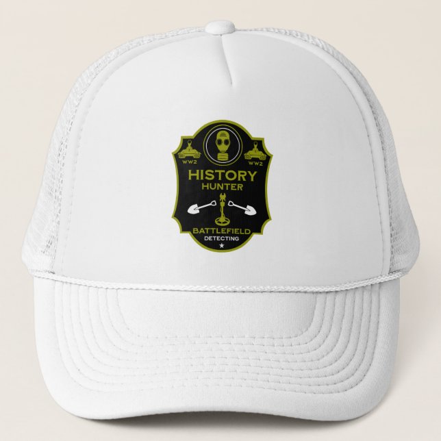 WW2 Trench Battlefield Metal Detectorist Trucker Hat (Front)
