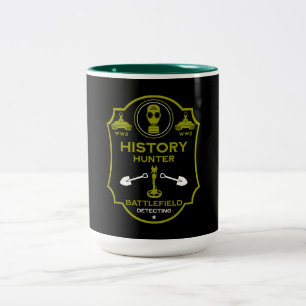 WW2 Trench Battlefield Metal Detectorist Two-Tone Coffee Mug