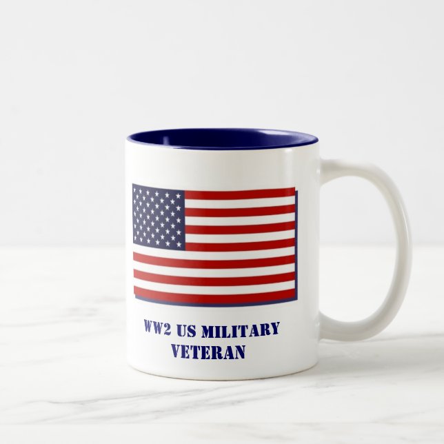 WW2 US Military Veteran Two-Tone Coffee Mug (Right)