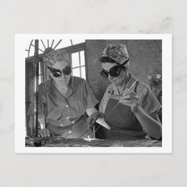 WW2 Women Welders, 1942 Postcard (Front)
