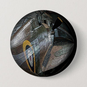WW2 World War 2 Airplane Plane in Steampunk Style 3 Inch Round Button