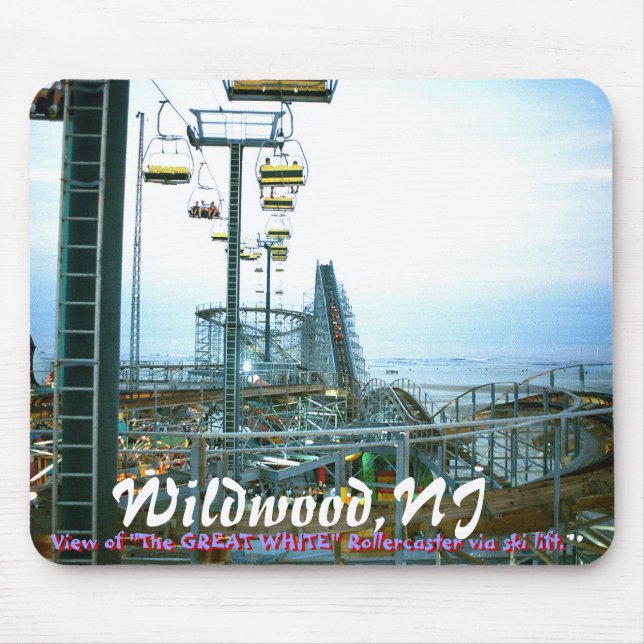 ww3, Wildwood,NJ, View of "The GREAT WHITE" Rol... Mouse Pad (Front)