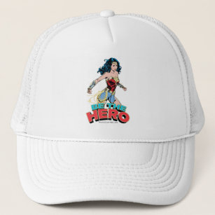 WW84   Be The Hero Wonder Woman Retro Comic Art Trucker Hat