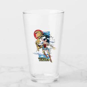 WW84 Fight For Justice Wonder Woman Retro Comic Glass