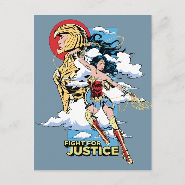 WW84 | Fight For Justice Wonder Woman Retro Comic Invitation Postcard (Front)
