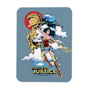 WW84   Fight For Justice Wonder Woman Retro Comic Magnet