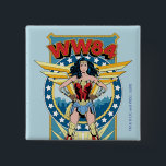 WW84 | Retro Comic Wonder Woman Character Badge 2 Inch Square Button<br><div class="desc">Wonder Woman (1984) | A retro comic book style badge of Wonder Woman featuring "WW84" written overhead.</div>