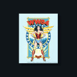 WW84 | Retro Comic Wonder Woman Character Badge Canvas Print<br><div class="desc">Wonder Woman (1984) | A retro comic book style badge of Wonder Woman featuring "WW84" written overhead.</div>