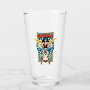 WW84   Retro Comic Wonder Woman Character Badge Glass