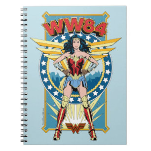 WW84   Retro Comic Wonder Woman Character Badge Notebook