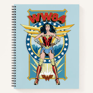 WW84   Retro Comic Wonder Woman Character Badge Notebook