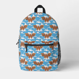 WW84 Retro Comic Wonder Woman Logo Cloud Pattern Printed Backpack