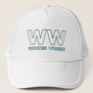 WW84   RGB Split Wonder Woman Title Trucker Hat