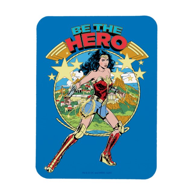 WW84 | Themyscira Wonder Woman Retro Comic Art Magnet (Vertical)