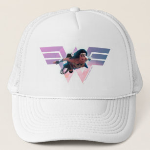 WW84   Wonder Woman Flying Lo Fi Pastel Graphic Trucker Hat