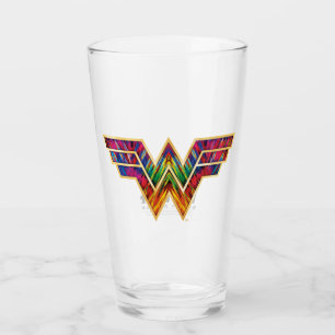 WW84   Wonder Woman Kaleidoscope Logo Glass