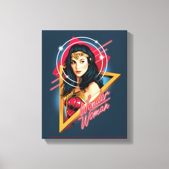 WW84 | Wonder Woman Retrowave Character Badge Canvas Print (Front)