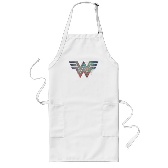 WW84 | Wonder Woman TV Static Logo Long Apron (Front)