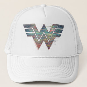 WW84   Wonder Woman TV Static Logo Trucker Hat