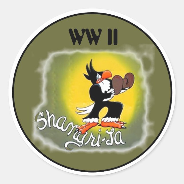 WW II - NOSE ART.. CLASSIC ROUND STICKER (Front)