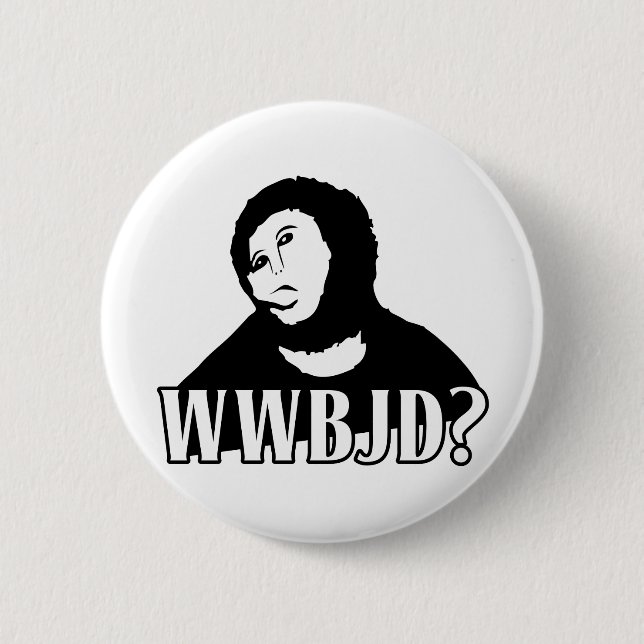 WWBJD? - What would Beast Jesus Do? 2 Inch Round Button (Front)