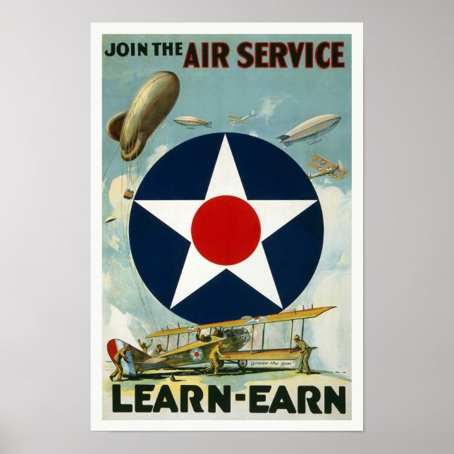 WWI Air Service, 1917. Vintage Poster (Front)