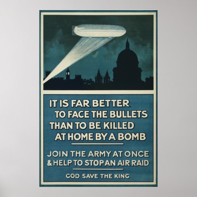 WWI British Army recruitment poster 20"x30" (Front)