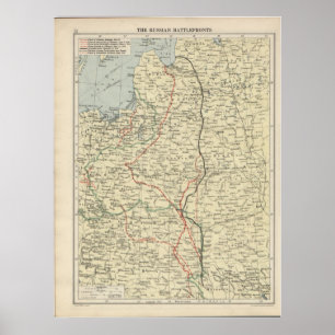 WWI Eastern Front Map Poster