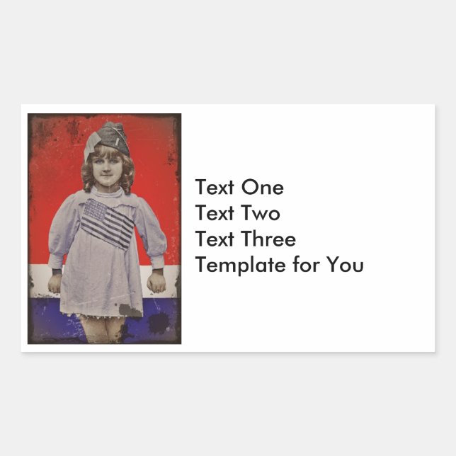 WWI Girl in Flag Dress Sticker (Front)